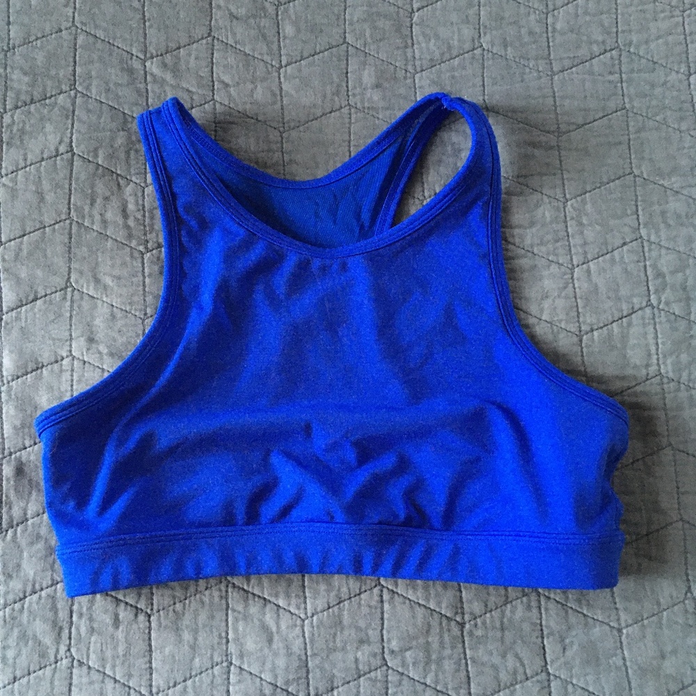 GAPfit High Neck Sports Bra, Blue, Medium